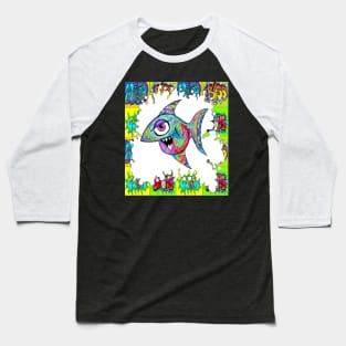 fish graphic 77 Baseball T-Shirt